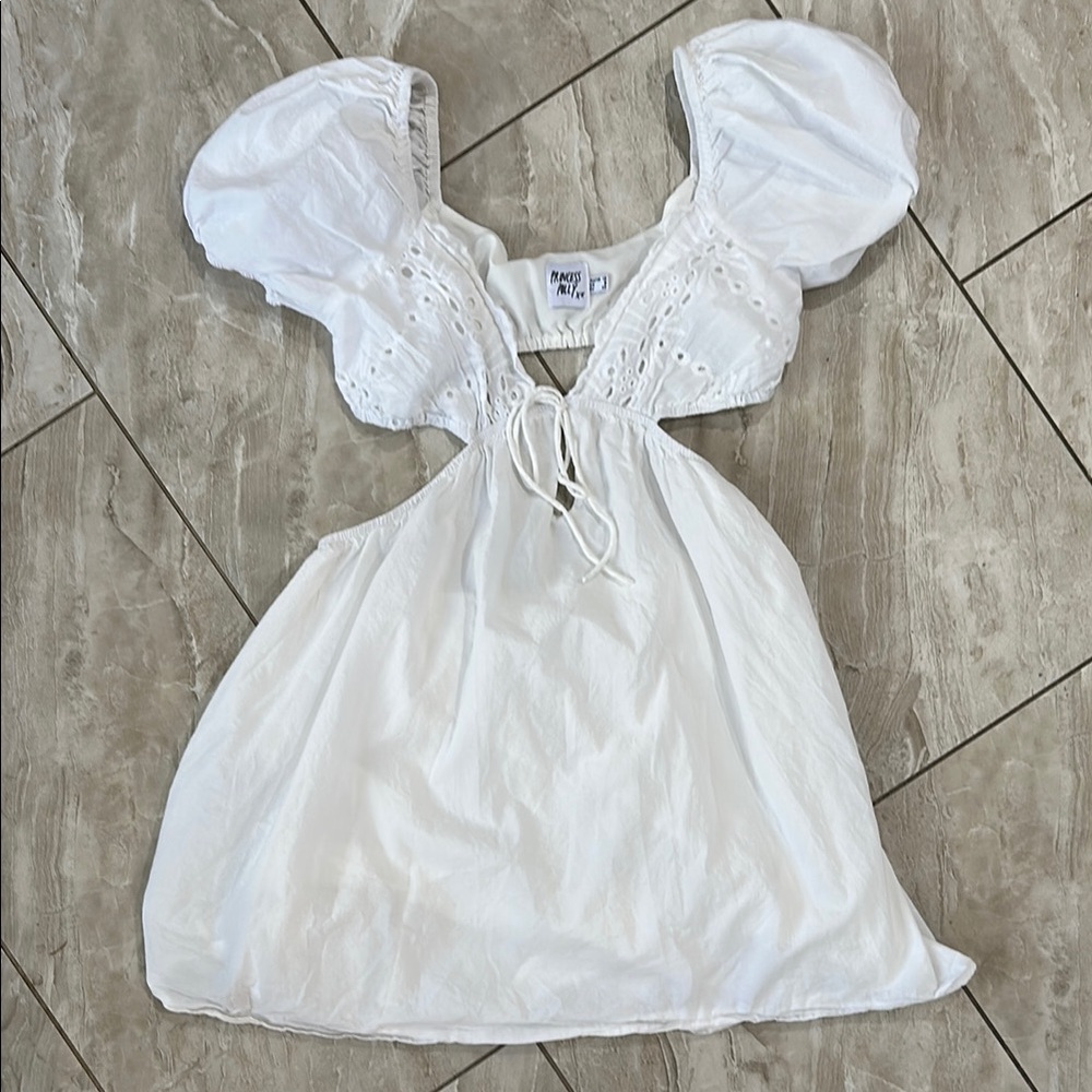 Princess Polly White Eyelet Backless Dress